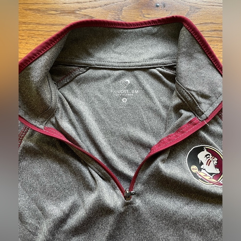 Colosseum Florida State/ FSU boys 1/4 zip with thumb holes-SMALL-GRAY - Picture 6 of 12